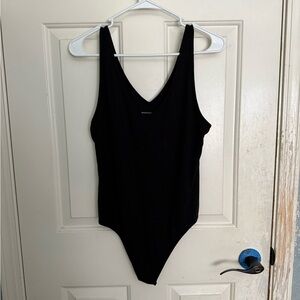 American Eagle Outfitters Black V-Neck Body Suit